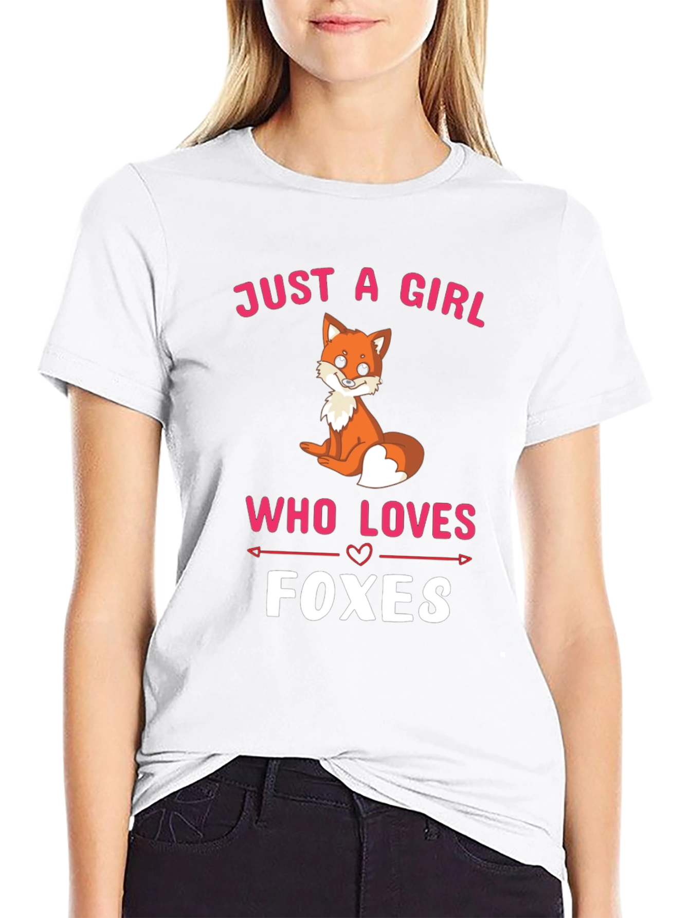 Just a Girl Who Loves Foxes Black T-Shirt