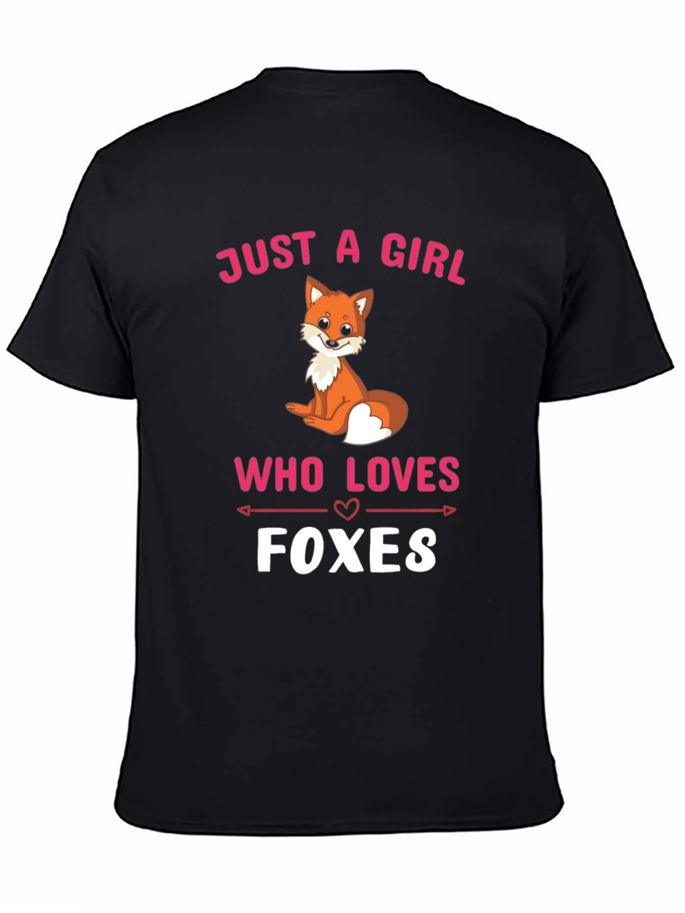 Just a Girl Who Loves Foxes Black T-Shirt
