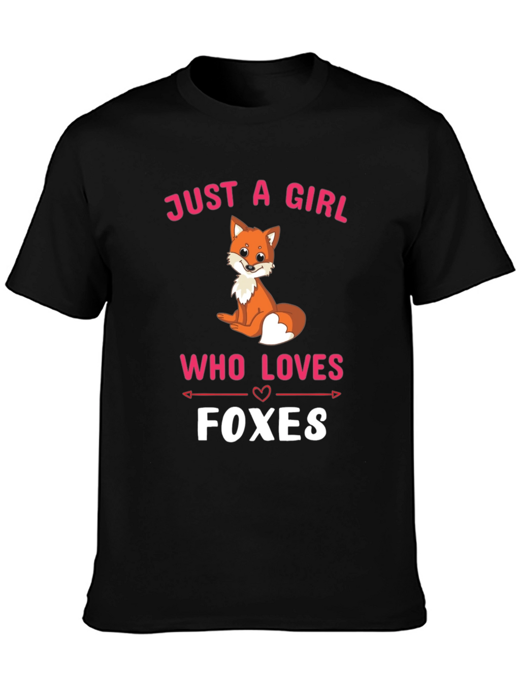 Just a Girl Who Loves Foxes Black T-Shirt