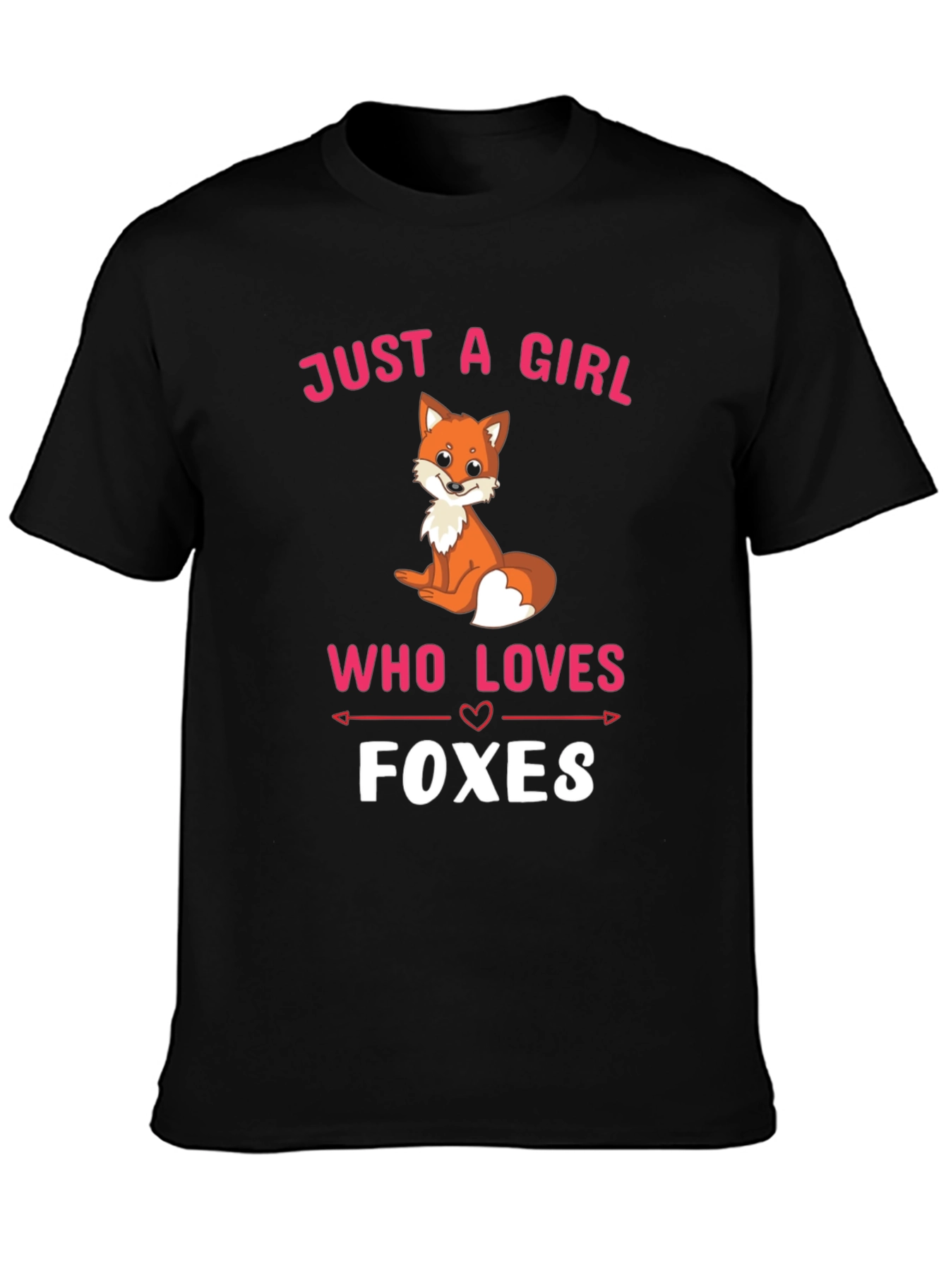 Just a Girl Who Loves Foxes Black T-Shirt