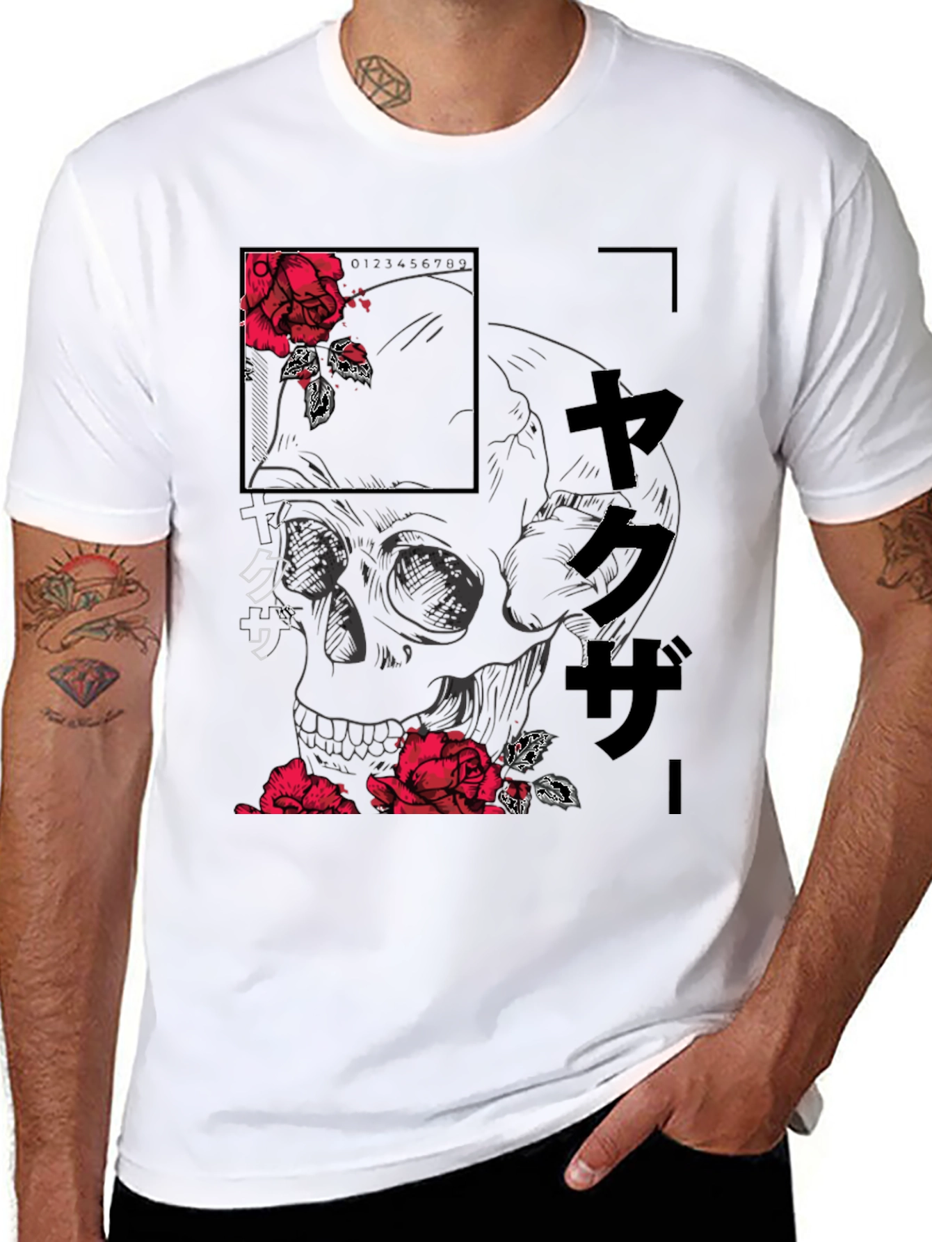 Skull and Rose Graphic Tee - Modern Streetwear Shirt