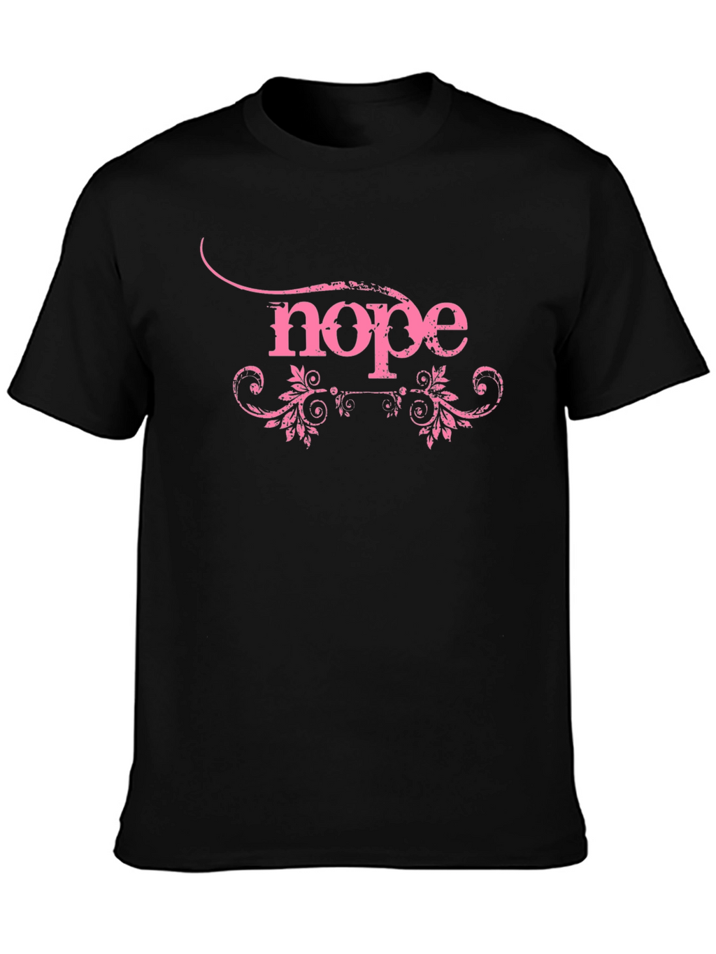 Nope Graphic Tee - Pink Text Design