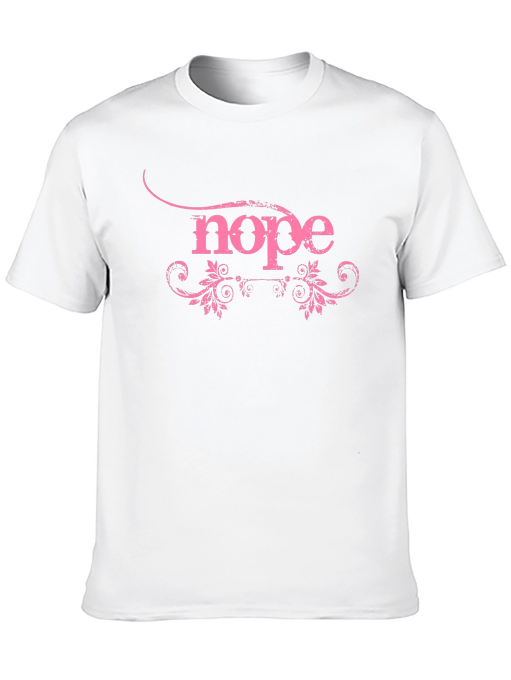 Nope Graphic Tee - Pink Text Design