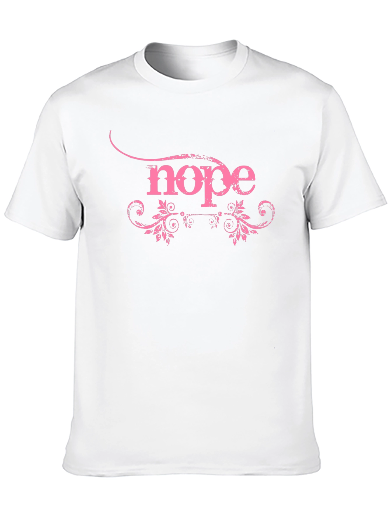 Nope Graphic Tee - Pink Text Design