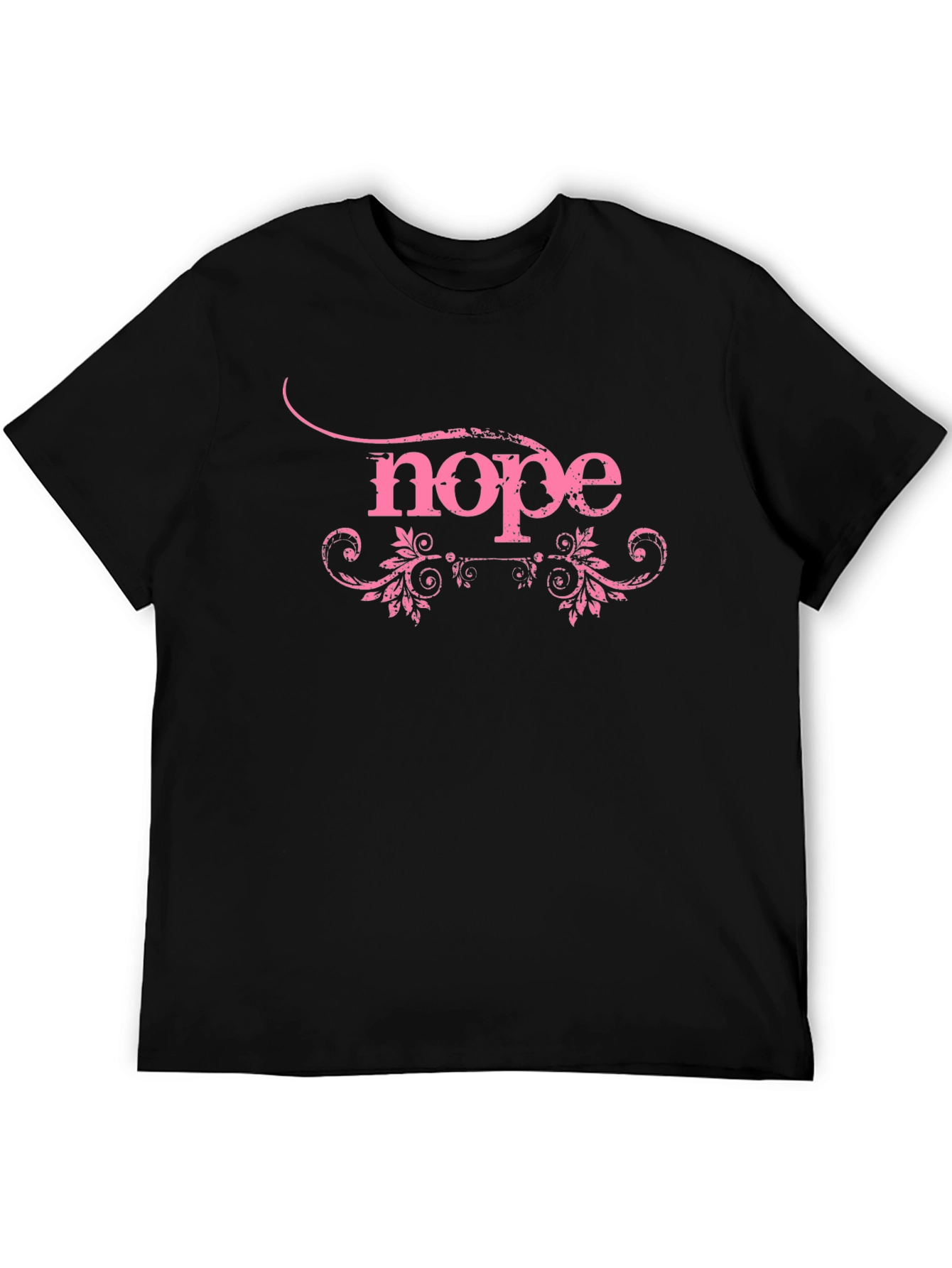 Nope Graphic Tee - Pink Text Design