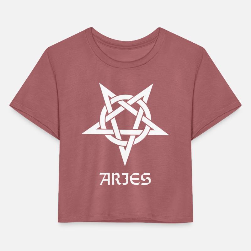 ARIES Pagan Wiccan Pentagram T-Shirt Design