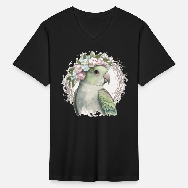 Artistic Monk Parakeet Quaker Parrot Bird Flower C