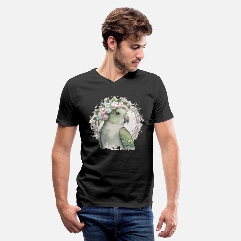 Artistic Monk Parakeet Quaker Parrot Bird Flower C