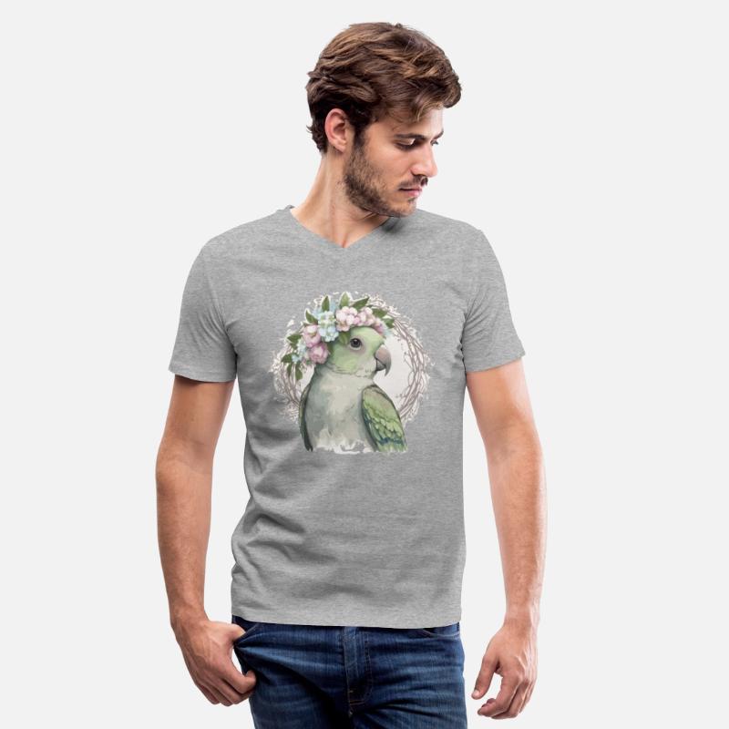 Artistic Monk Parakeet Quaker Parrot Bird Flower C