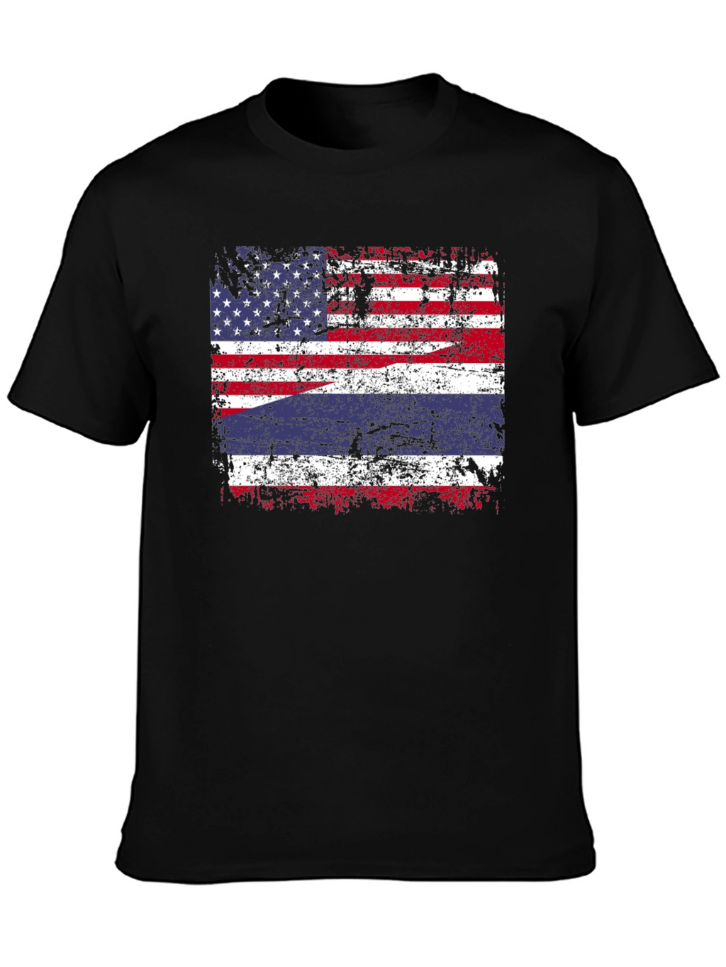 USA Thailand Flag Graphic Tee - Distressed Print T-Shirt