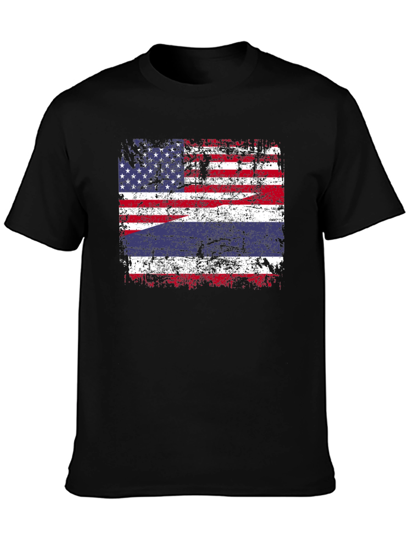 USA Thailand Flag Graphic Tee - Distressed Print T-Shirt