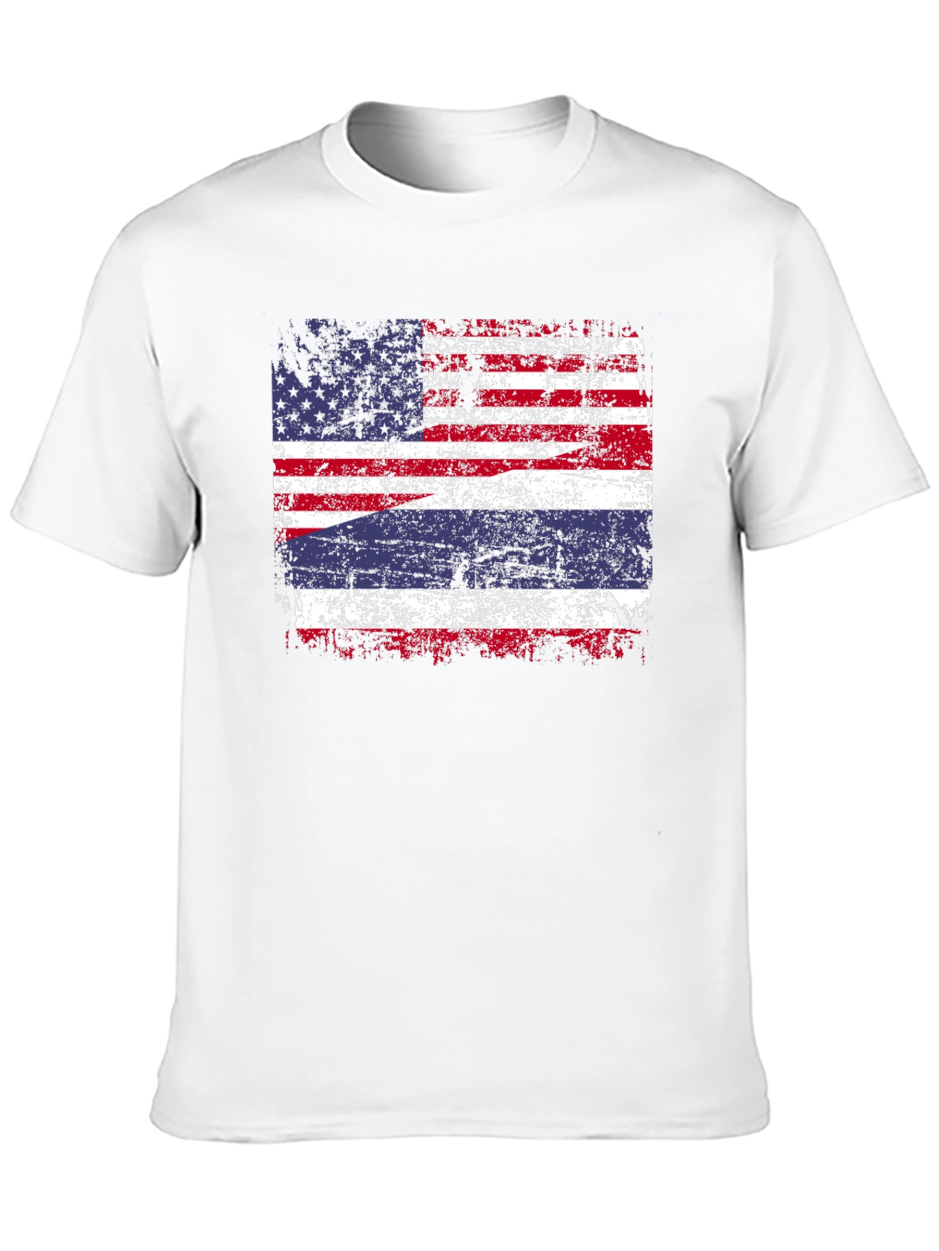 USA Thailand Flag Graphic Tee - Distressed Print T-Shirt