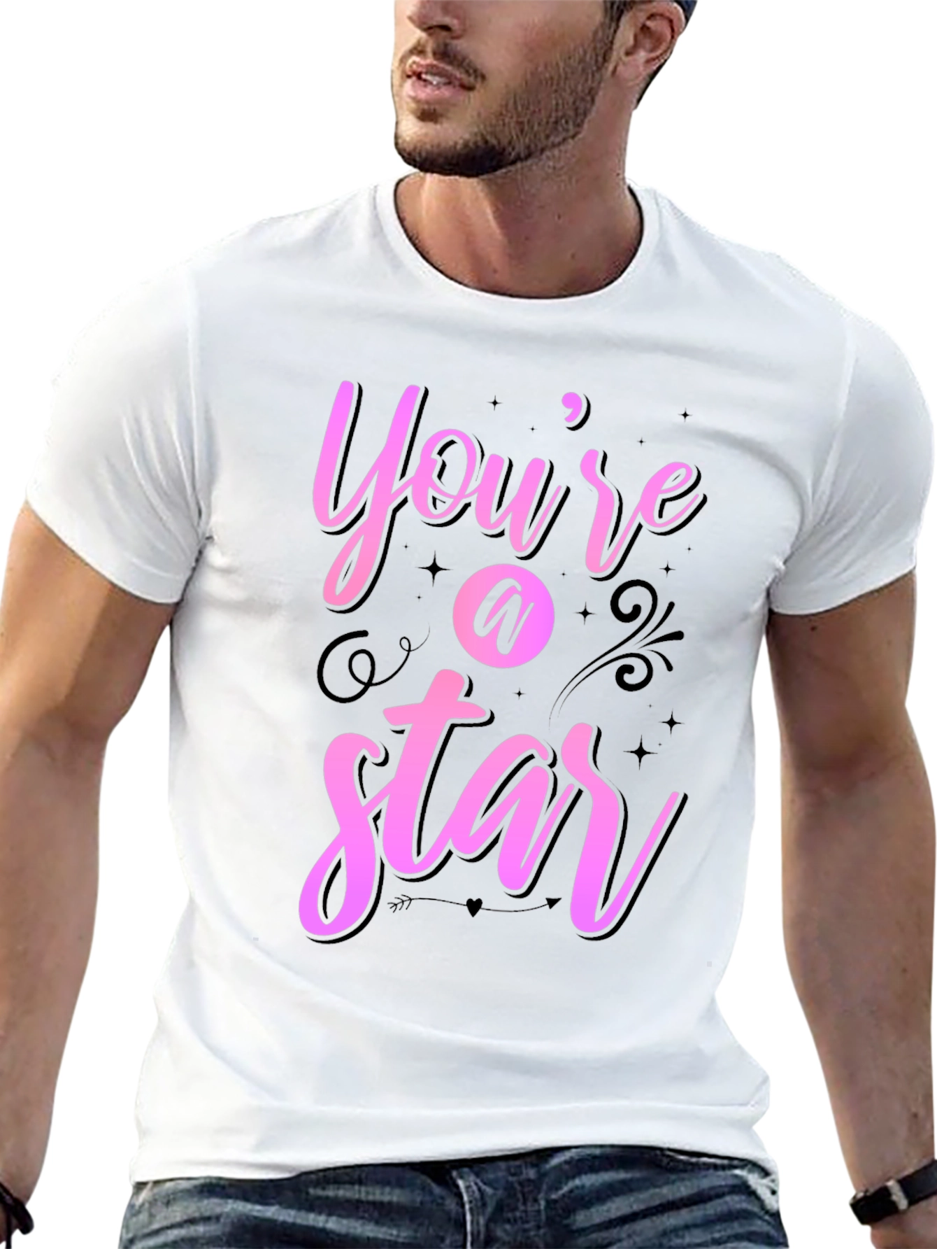 Youre A Star Graphic Tee - Black Casual Shirt