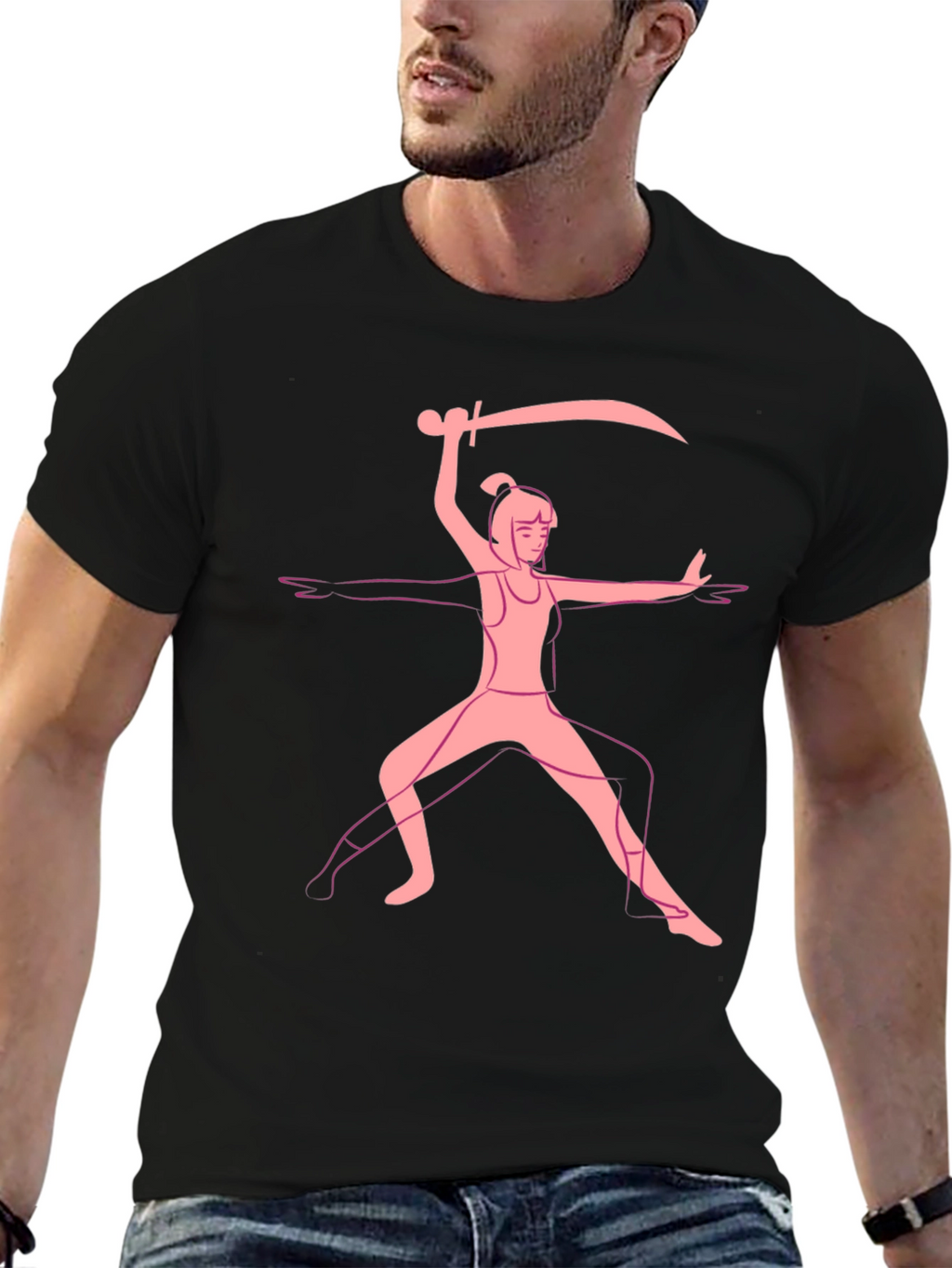 Warrior Pose Graphic Tee - Black