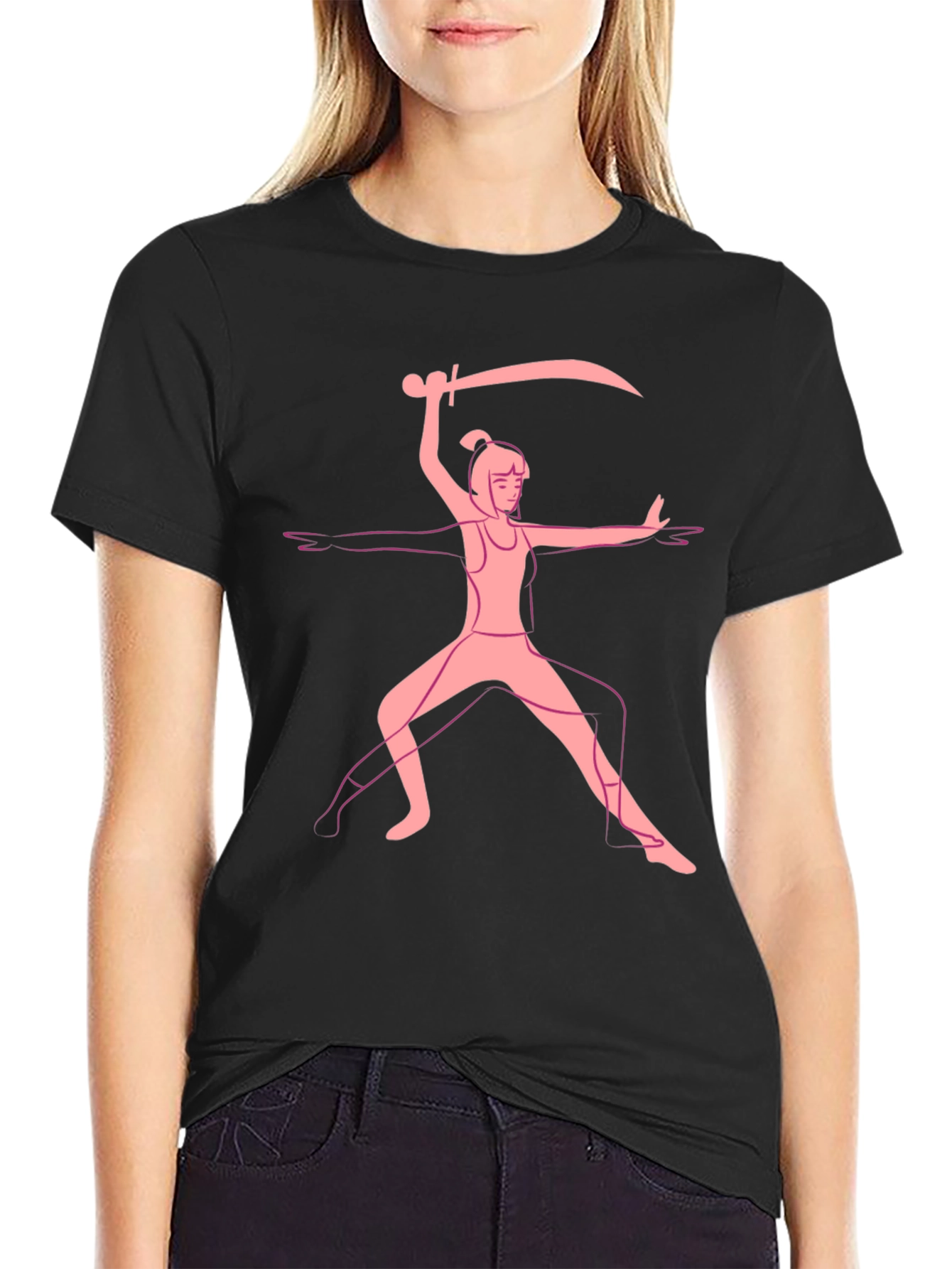 Warrior Pose Graphic Tee - Black