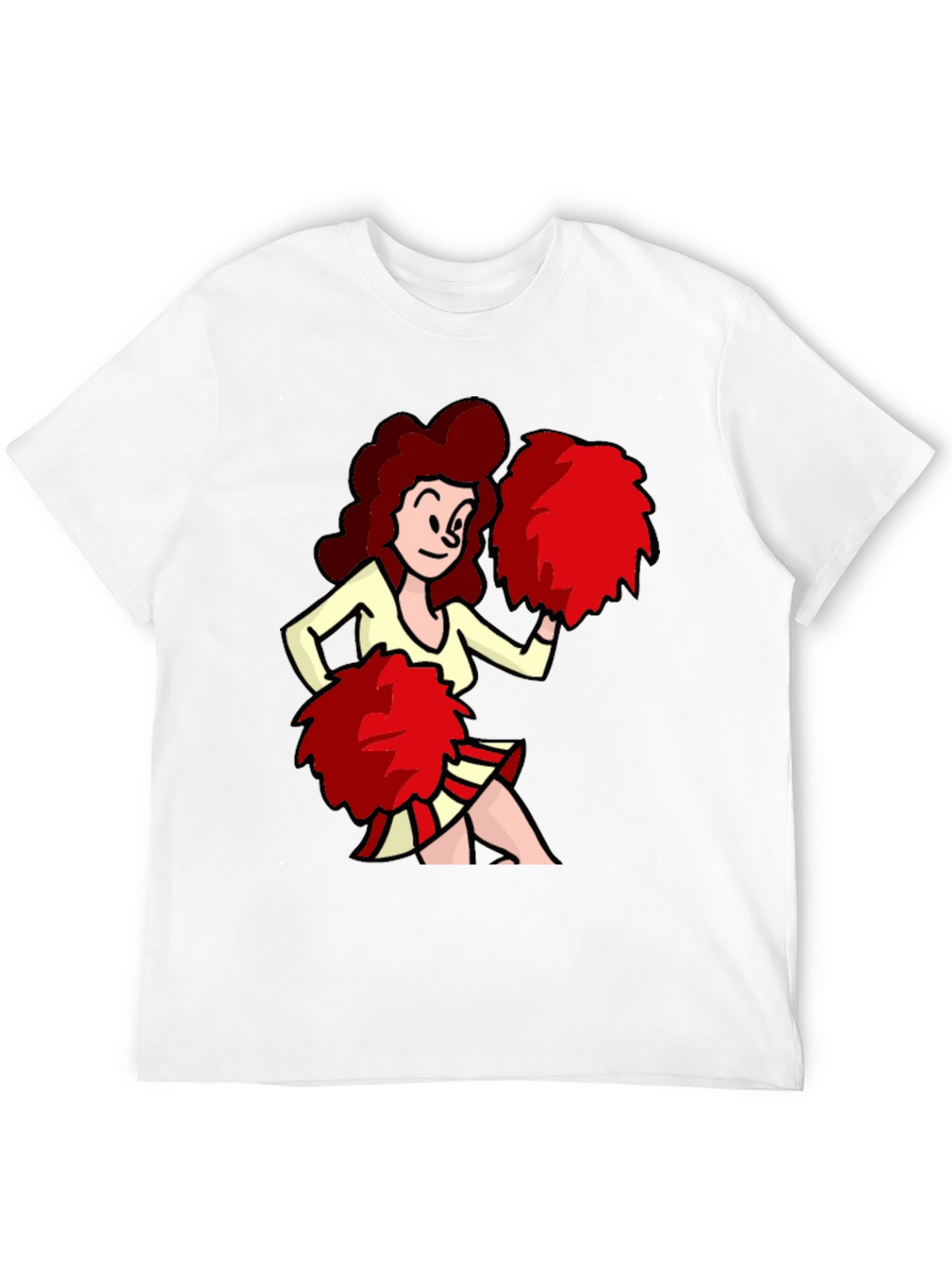Cartoon Cheerleader Graphic T-Shirt