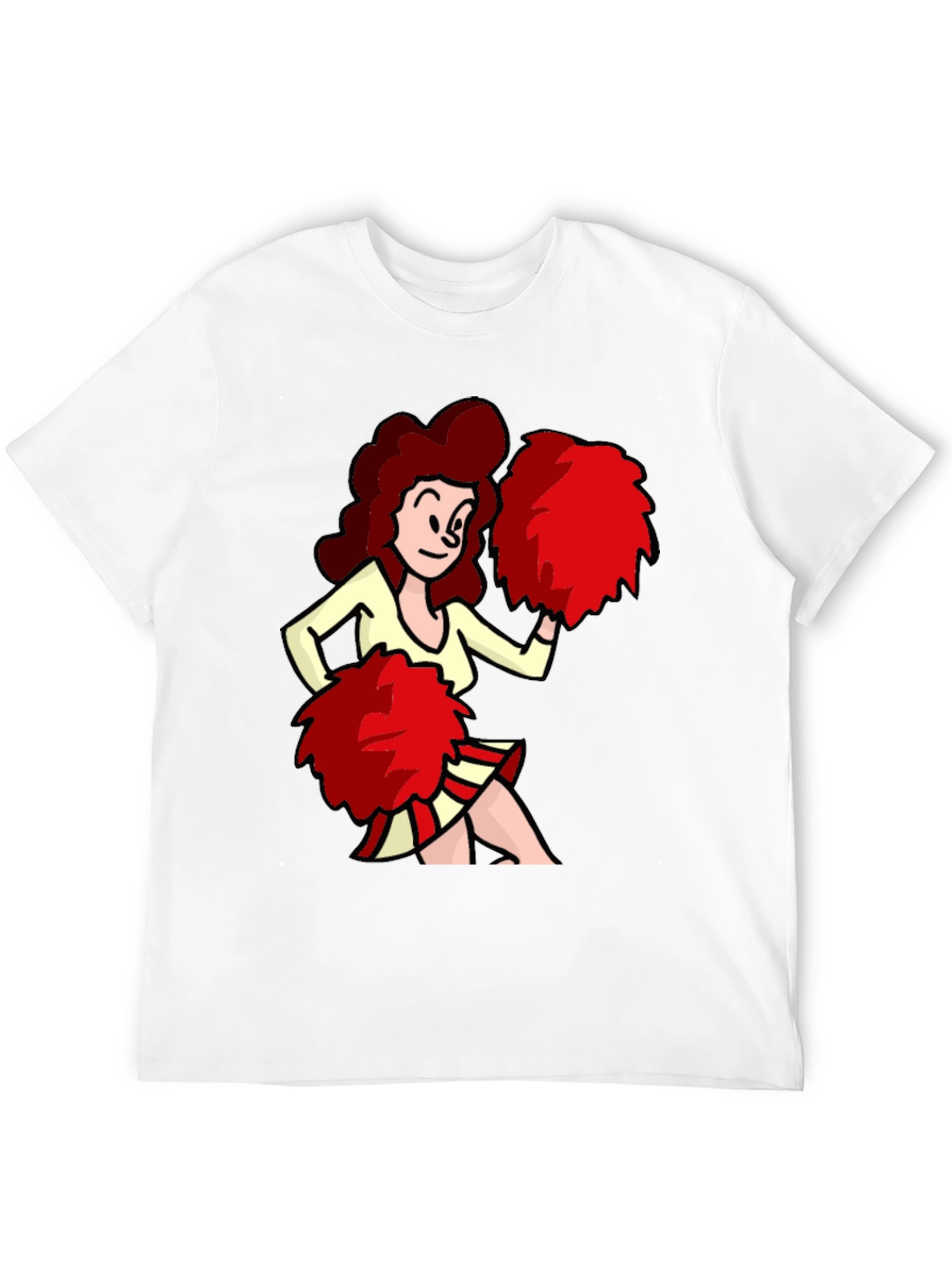 Cartoon Cheerleader Graphic T-Shirt
