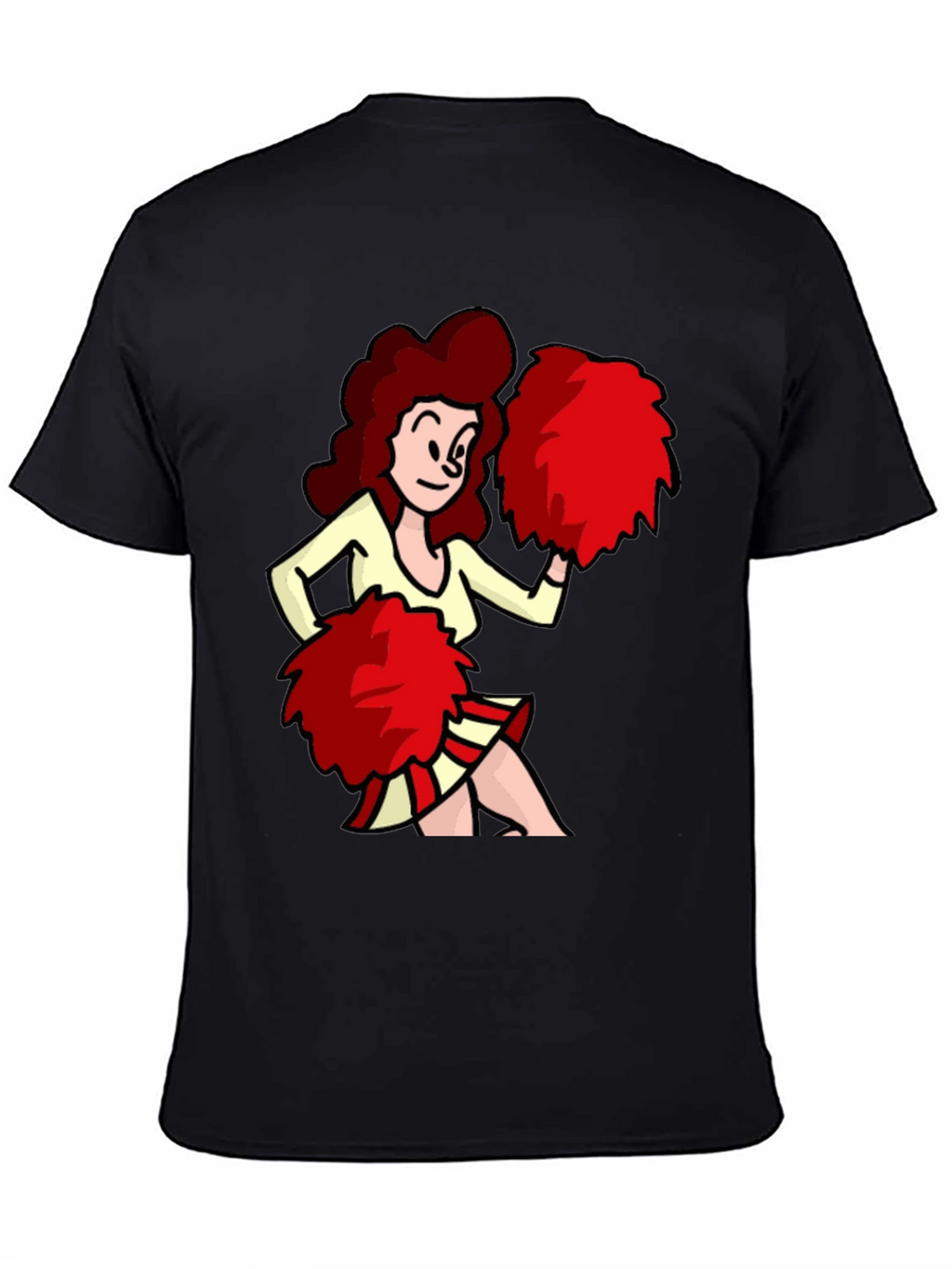 Cartoon Cheerleader Graphic T-Shirt