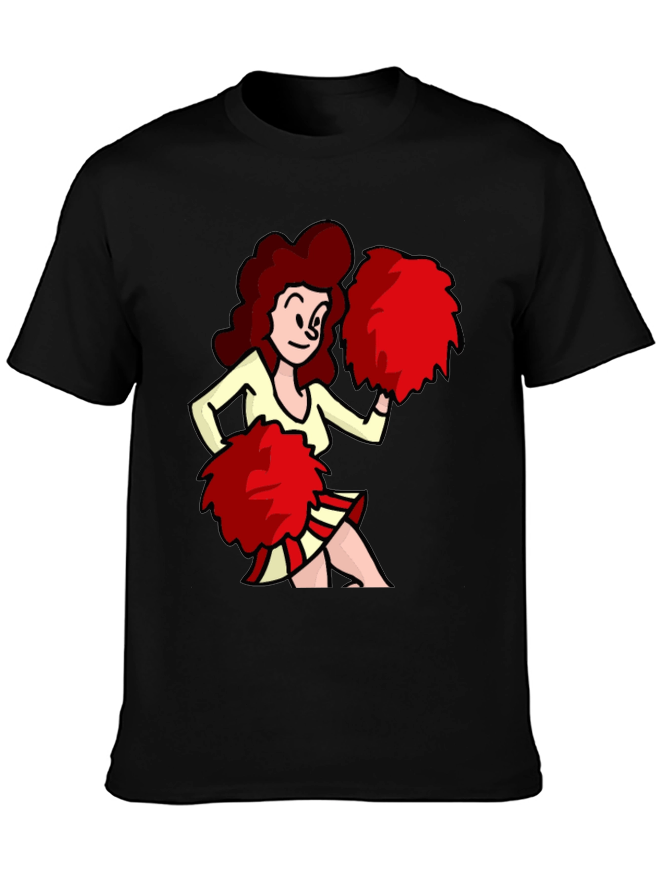 Cartoon Cheerleader Graphic T-Shirt