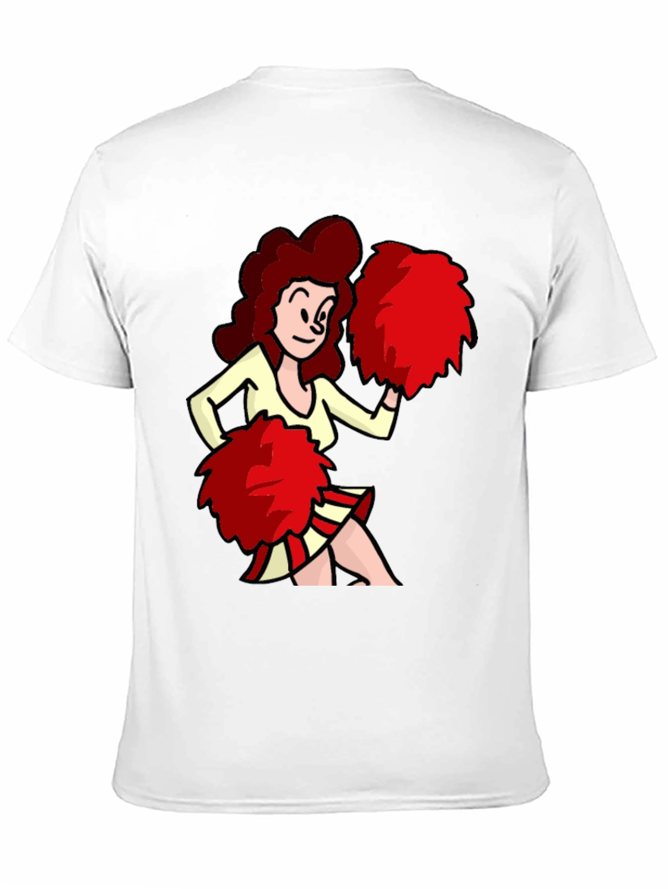 Cartoon Cheerleader Graphic T-Shirt