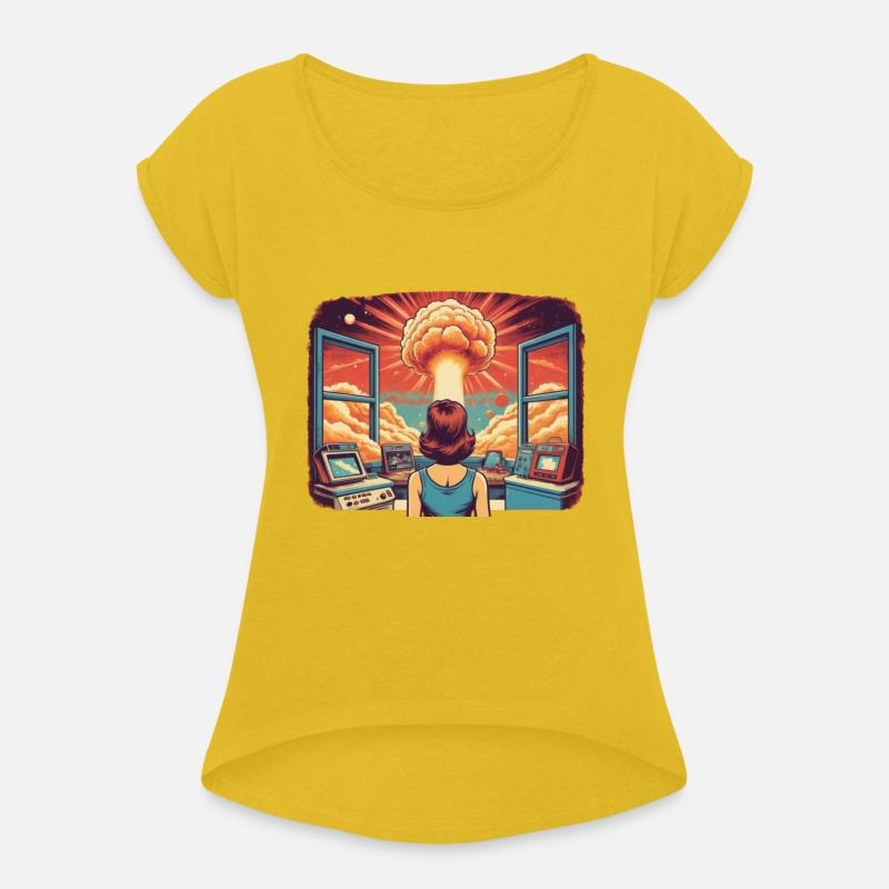 Atomic Era Woman Observing Explosion