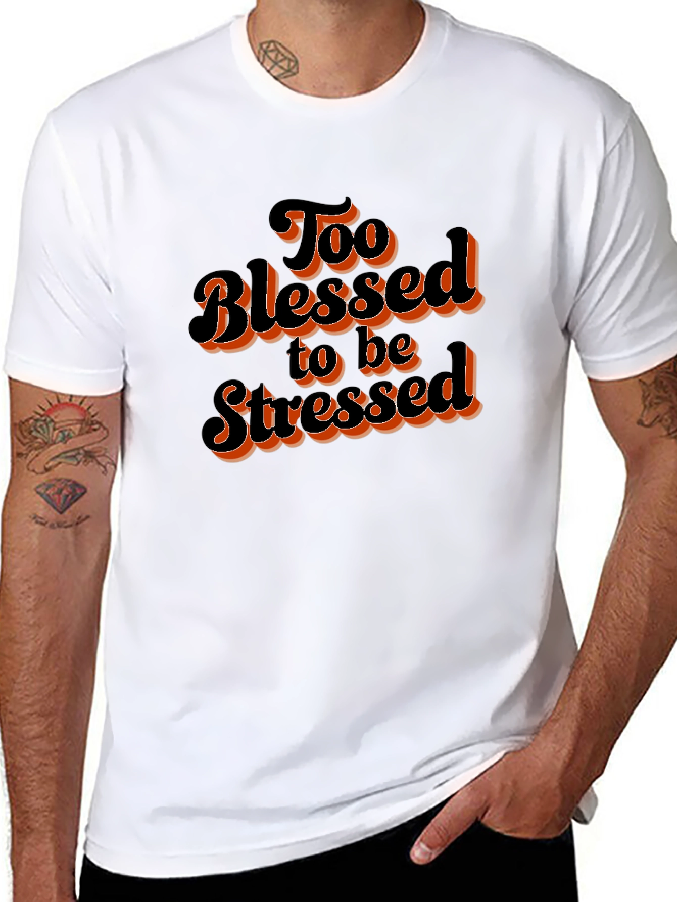 Too Blessed to be Stressed Graphic T-Shirt