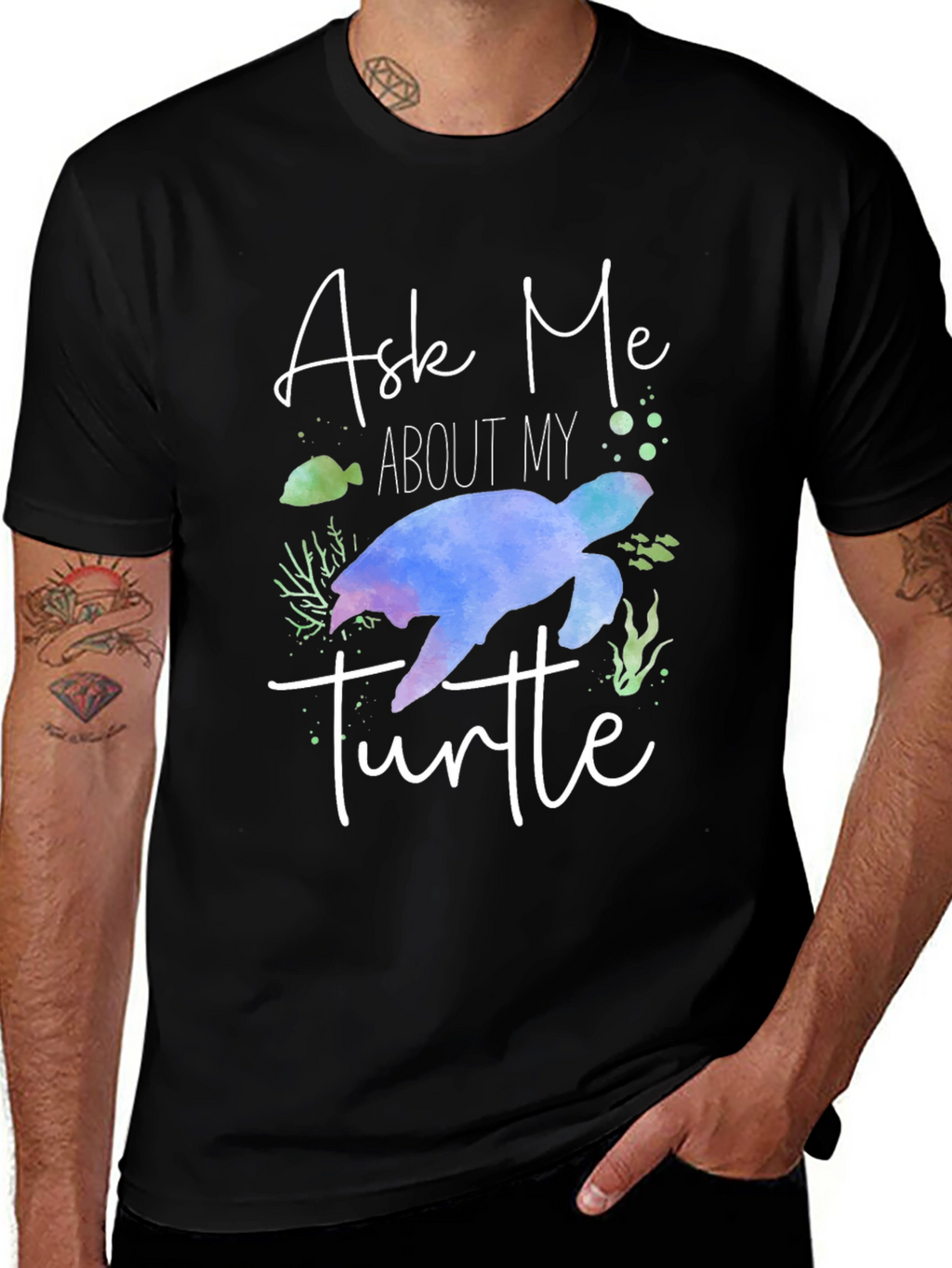 Ask Me About My Turtle Graphic Tee