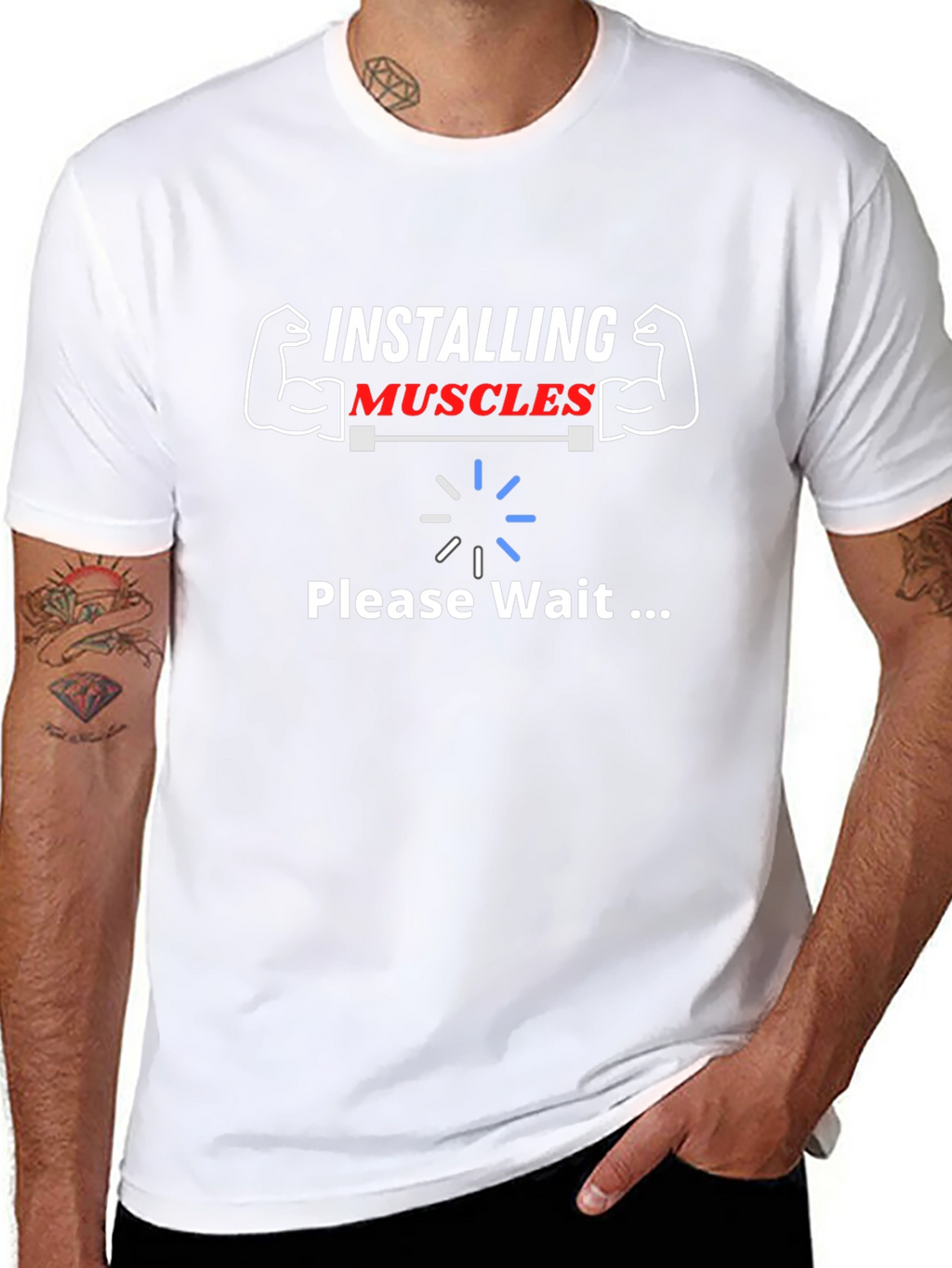Installing Muscles Funny Gym T-Shirt
