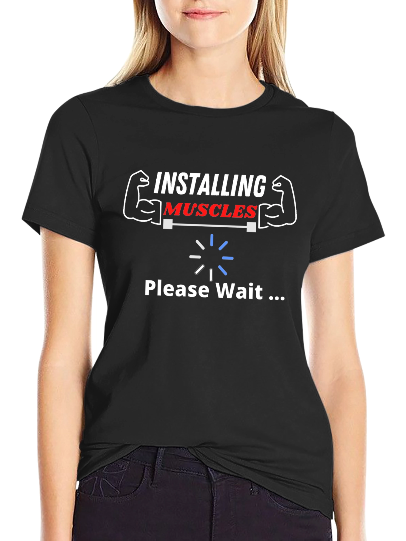 Installing Muscles Funny Gym T-Shirt