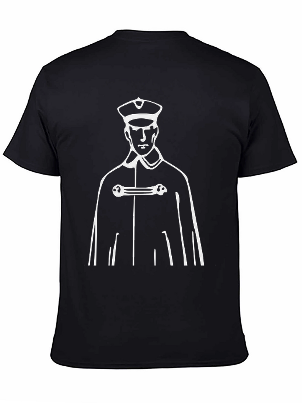 Retro Graphic Tee - Captain Silhouette Black T-Shirt