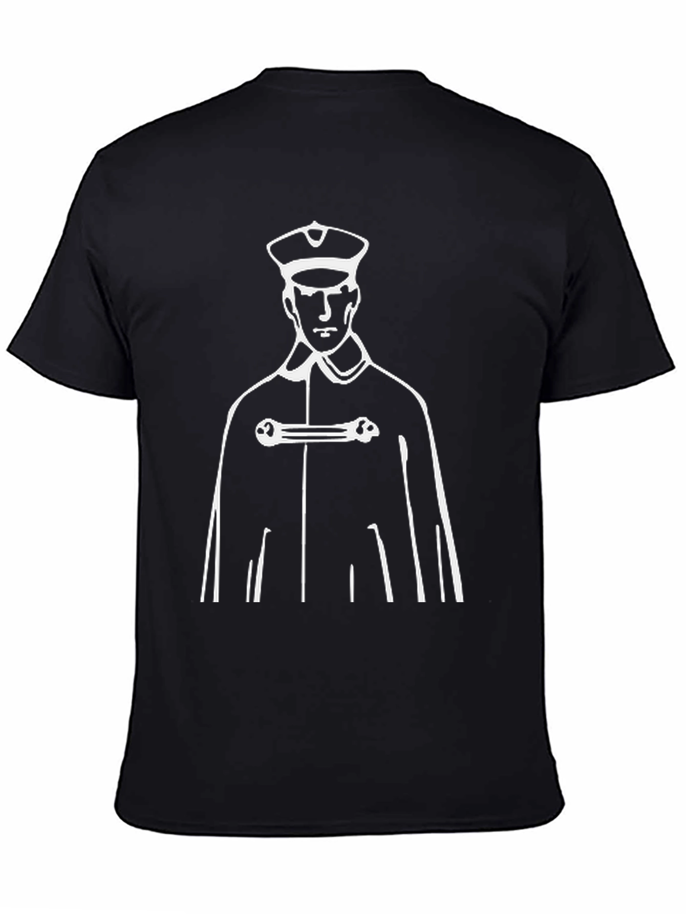 Retro Graphic Tee - Captain Silhouette Black T-Shirt