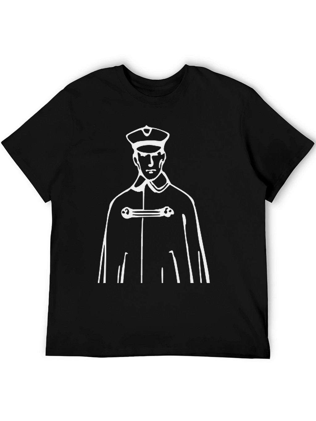 Retro Graphic Tee - Captain Silhouette Black T-Shirt