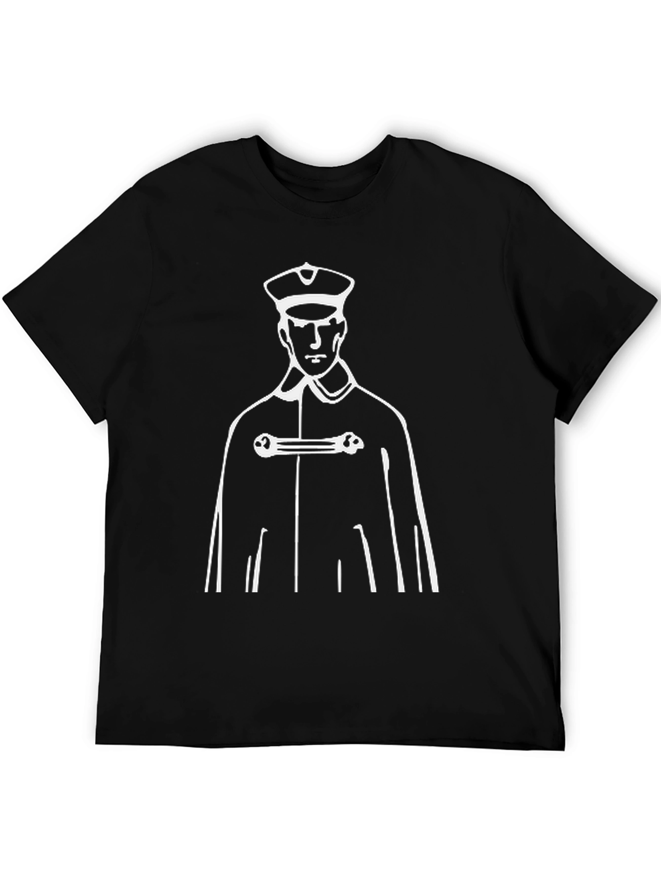 Retro Graphic Tee - Captain Silhouette Black T-Shirt