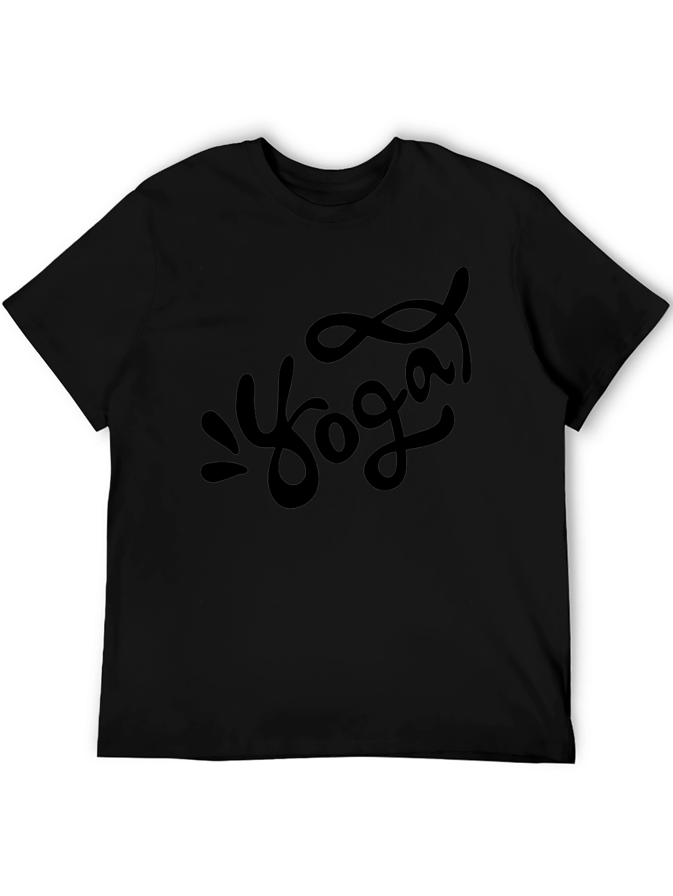 Yoga Graphic Print Black T-Shirt