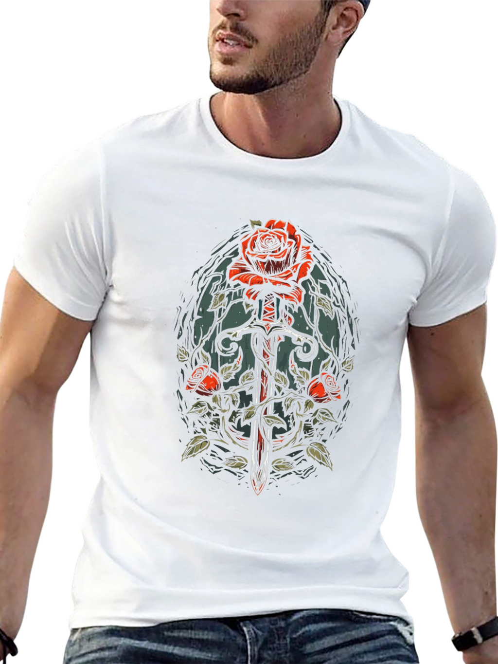 Rose & Sword Graphic T-Shirt