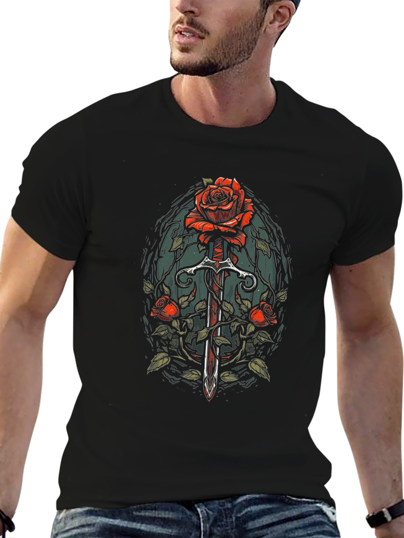 Rose & Sword Graphic T-Shirt