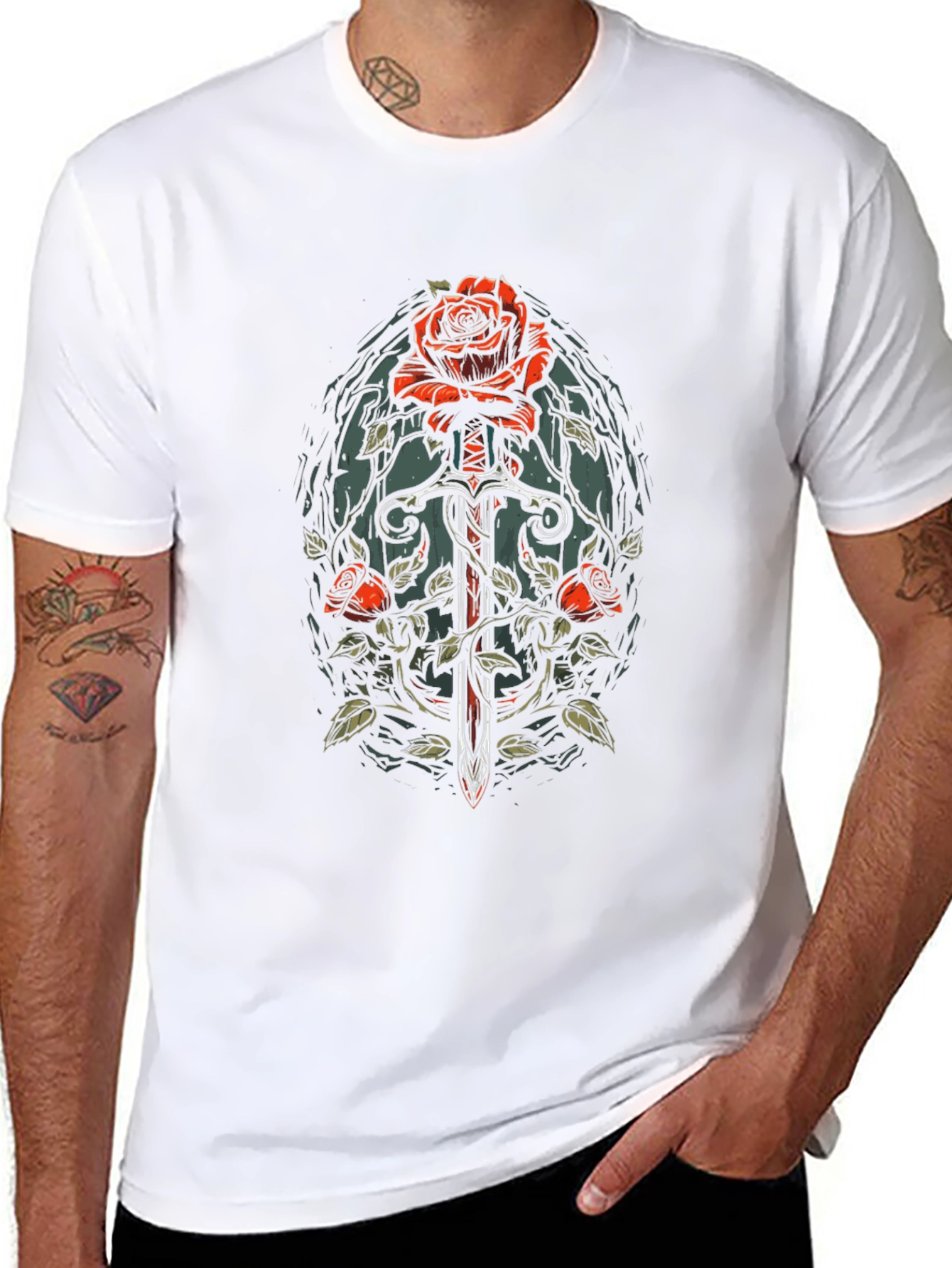 Rose & Sword Graphic T-Shirt