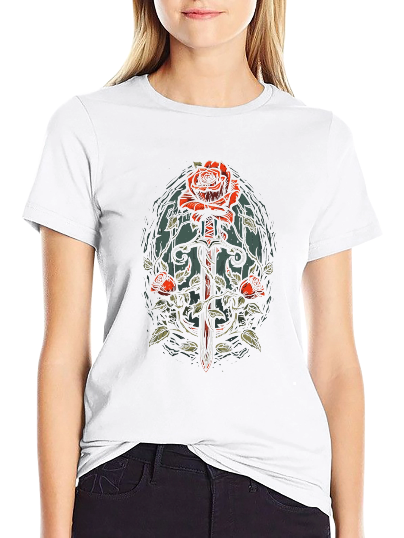 Rose & Sword Graphic T-Shirt
