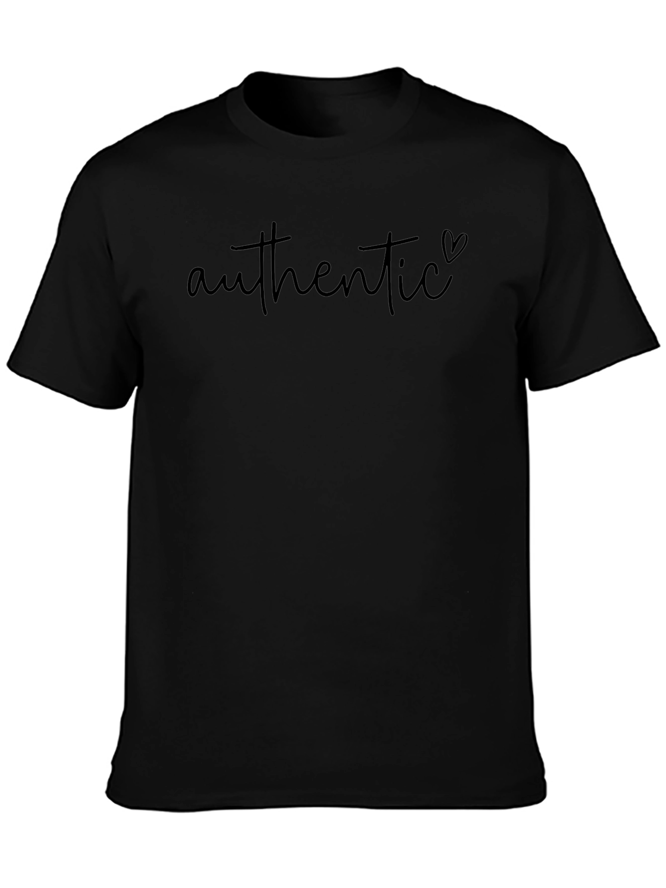 Authentic Heart Graphic Black T-Shirt