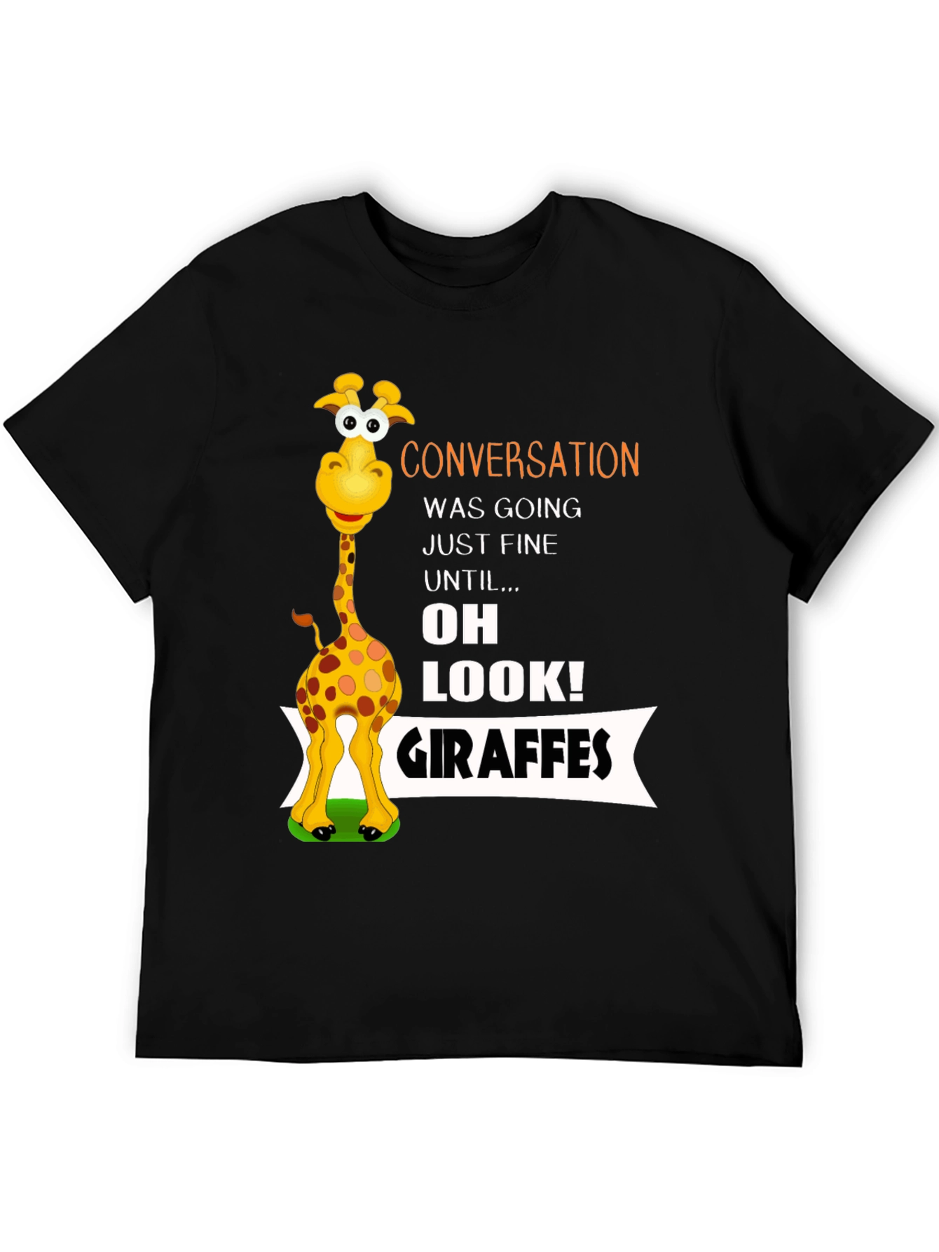 Conversation Giraffe T-Shirt Funny Animal Tee