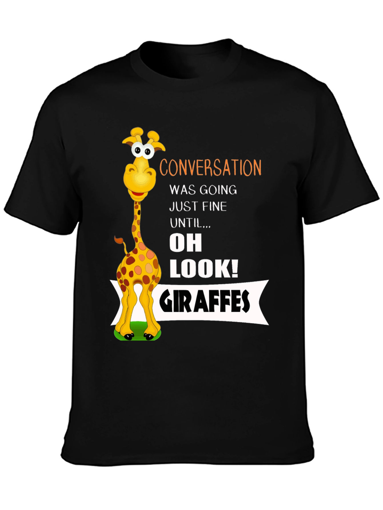Conversation Giraffe T-Shirt Funny Animal Tee