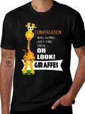 Conversation Giraffe T-Shirt Funny Animal Tee
