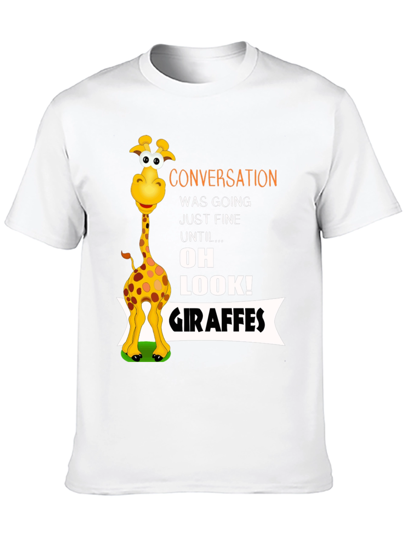 Conversation Giraffe T-Shirt Funny Animal Tee
