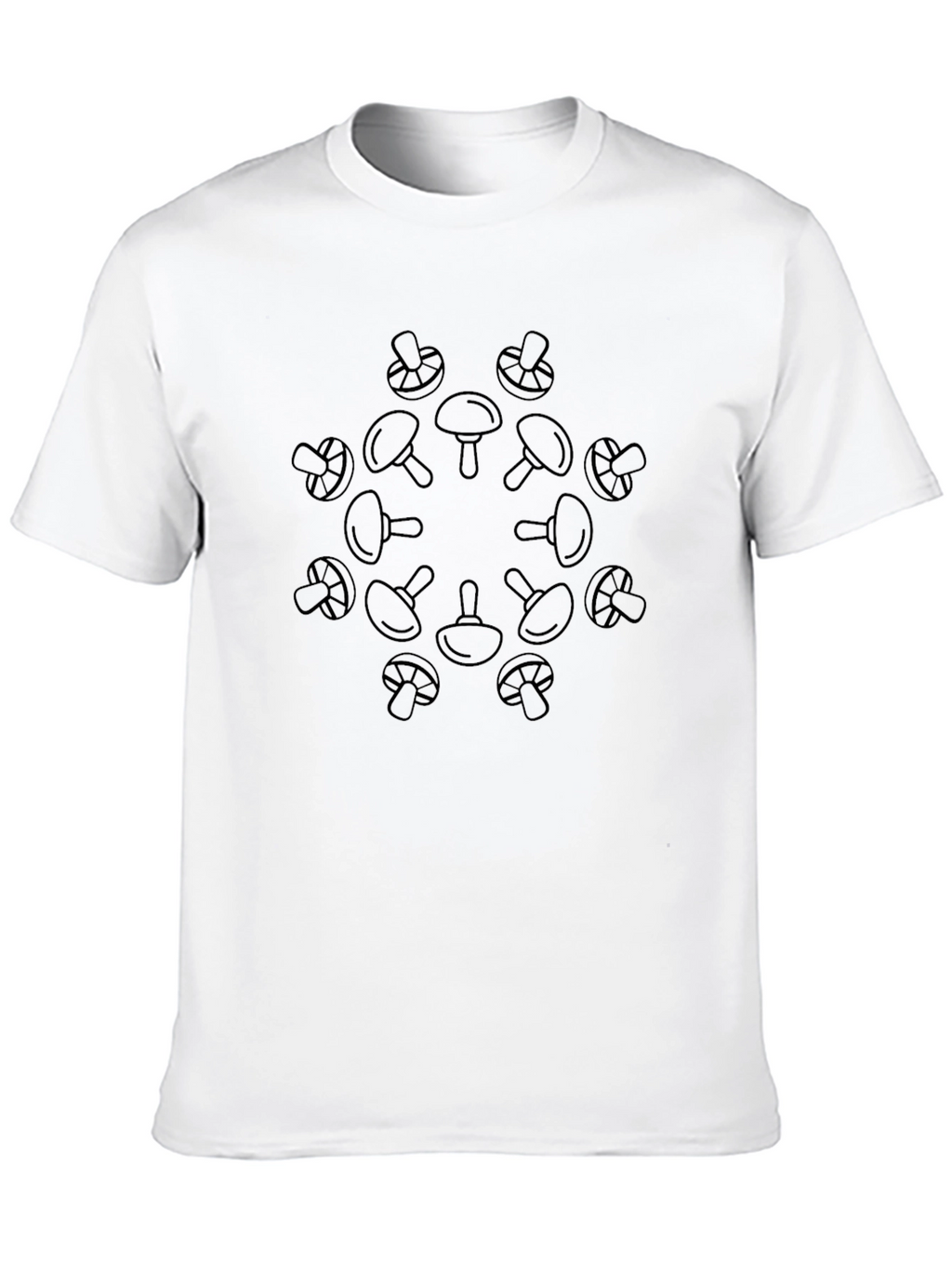 Mushroom Mandala Graphic Tee - Black