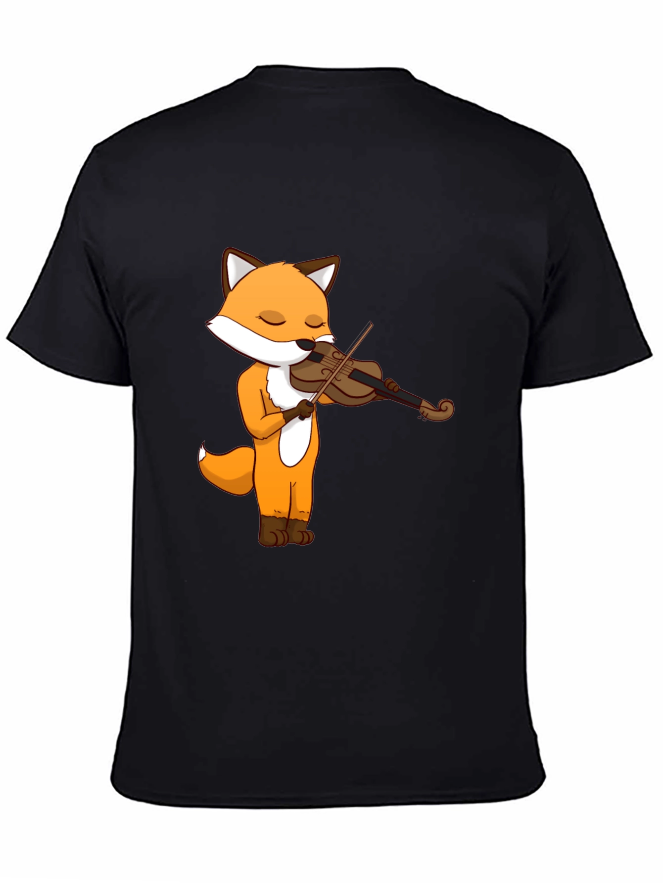 Fox Violinist Graphic Tee - Unisex Cotton T-Shirt