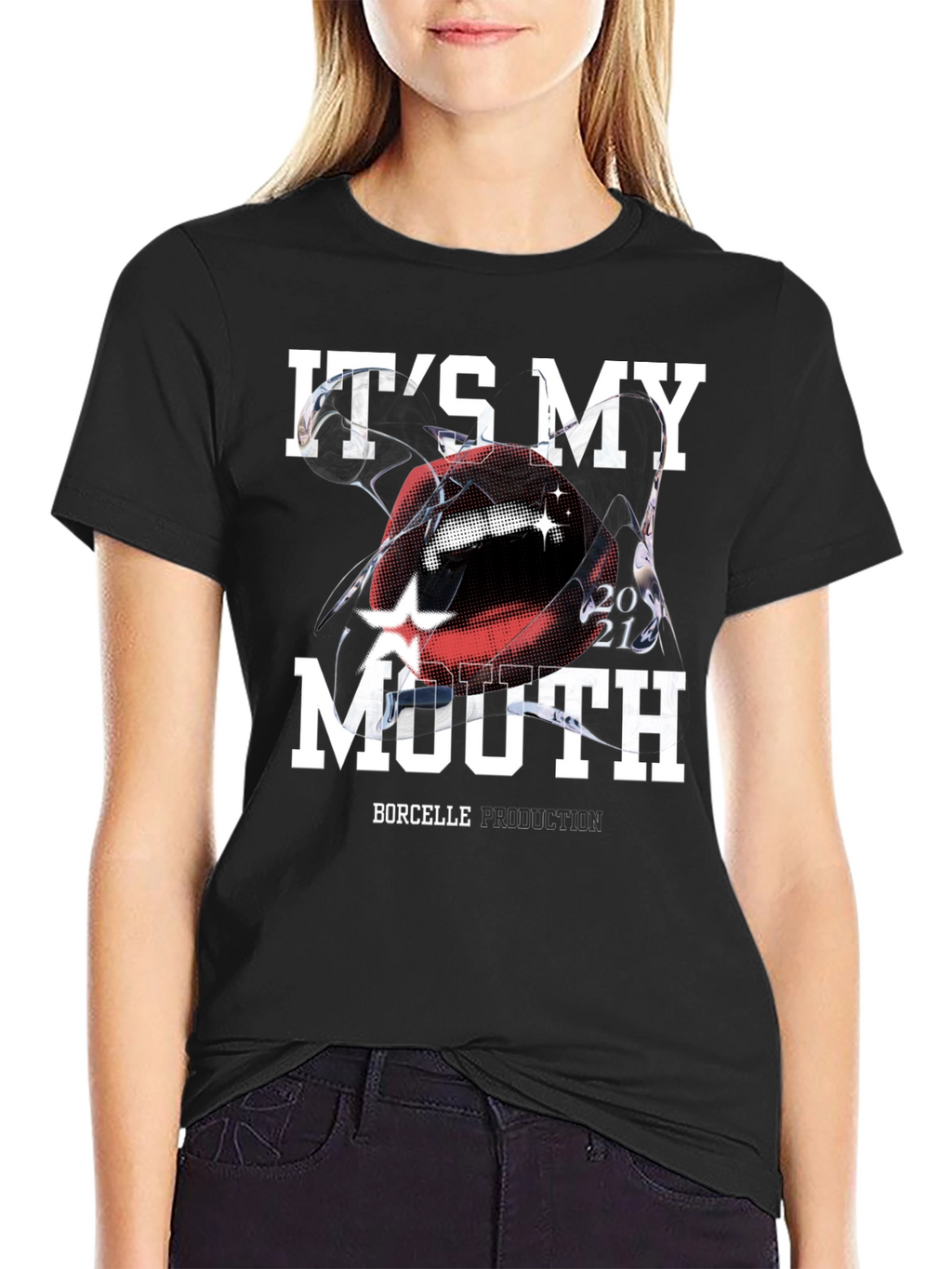 Its My Mouth Graphic Tee - Black