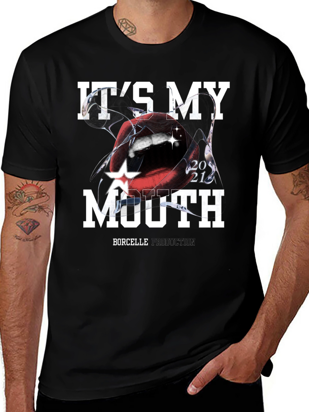 Its My Mouth Graphic Tee - Black