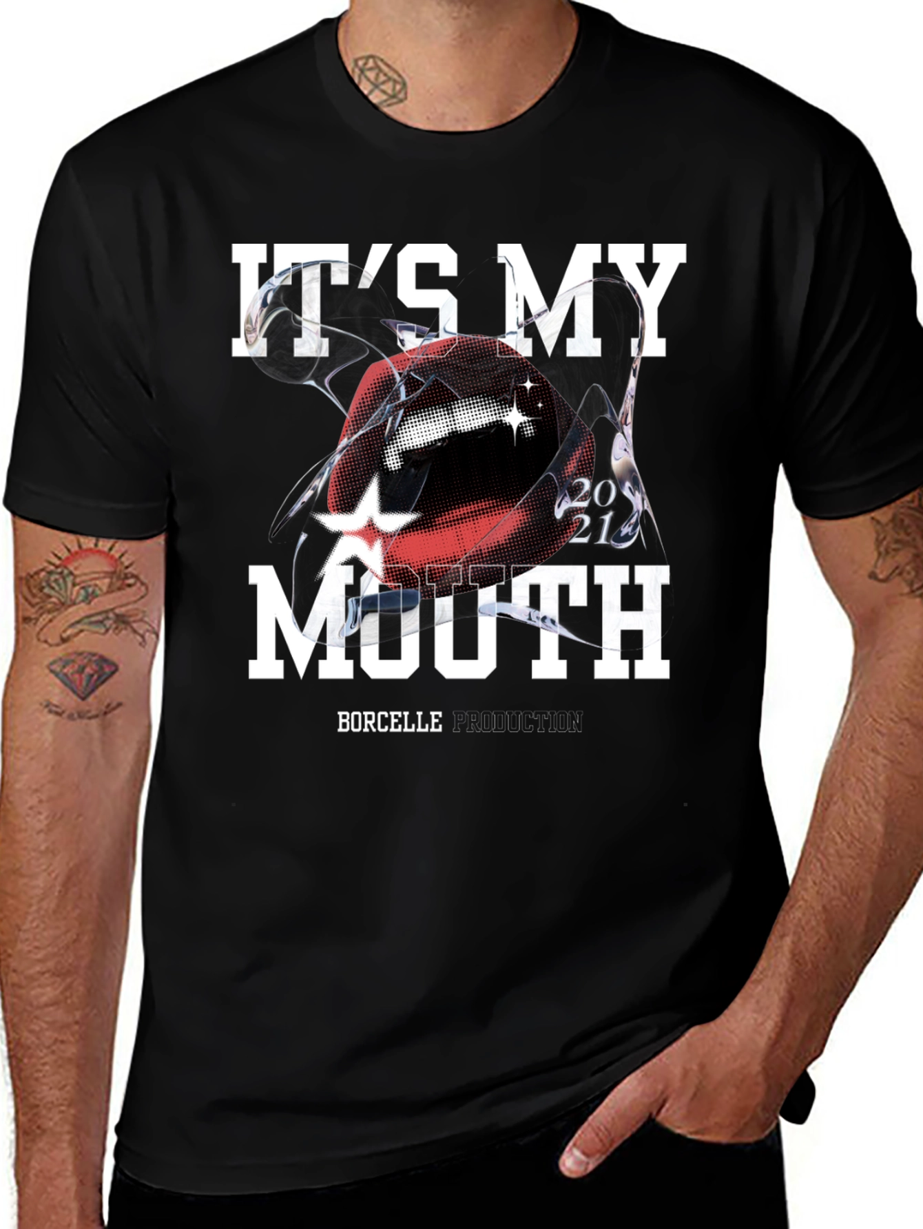 Its My Mouth Graphic Tee - Black