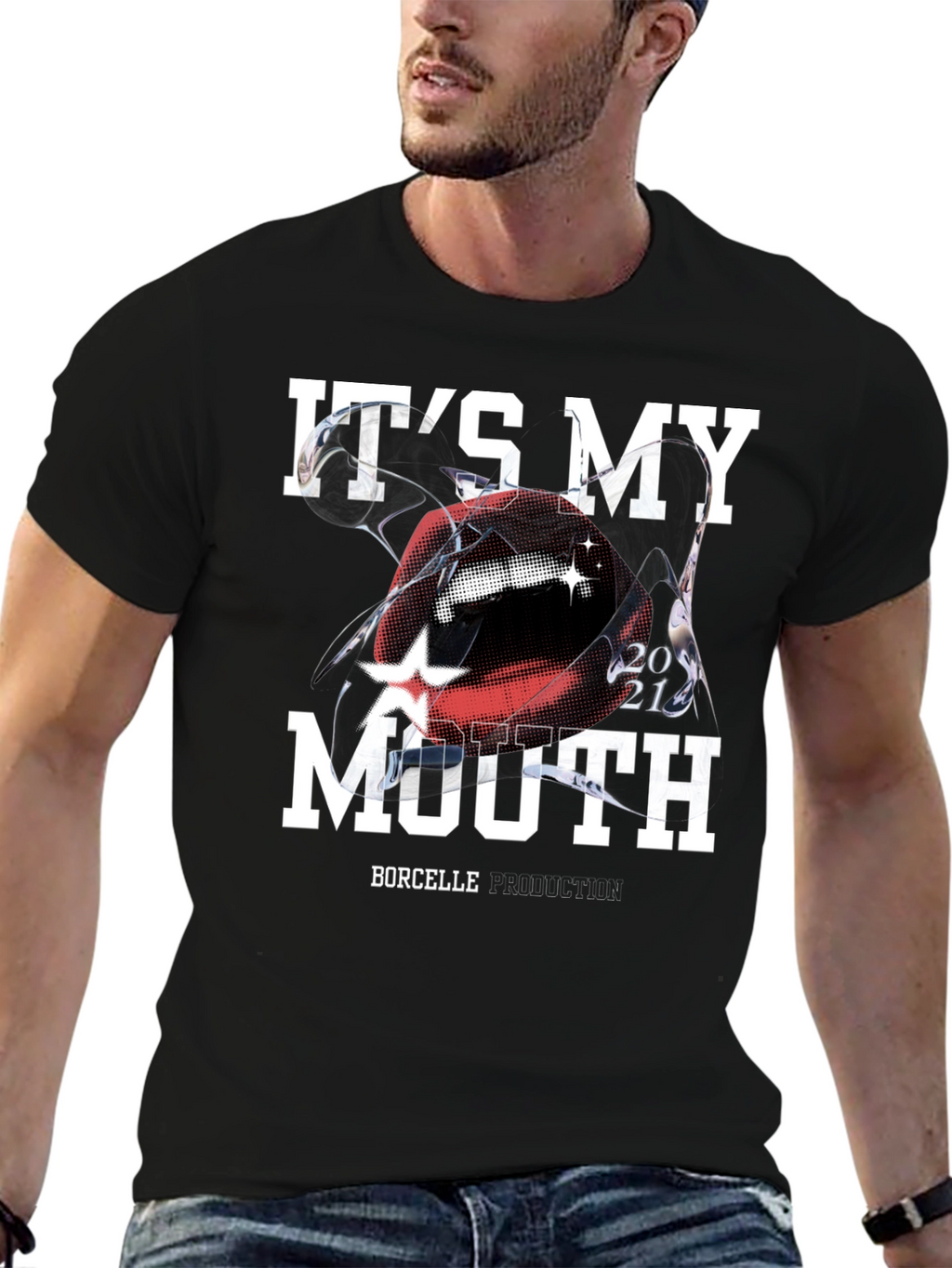 Its My Mouth Graphic Tee - Black