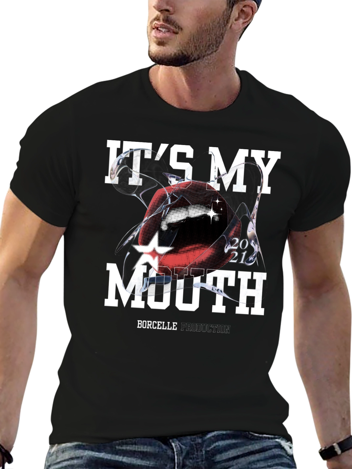 Its My Mouth Graphic Tee - Black